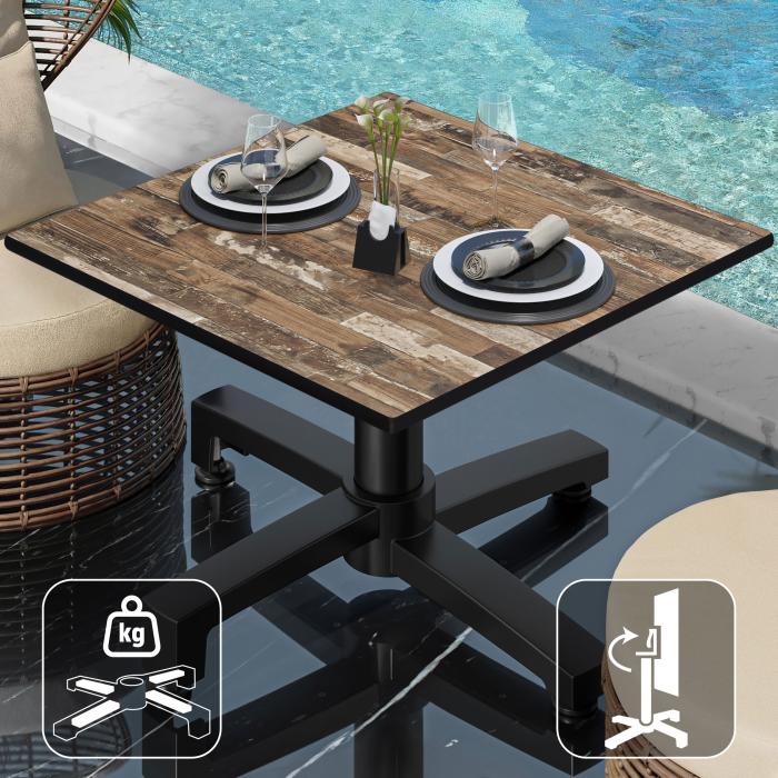 CPBC | Compact lounge table | W:D:H 70 x 70 x 42 cm | Vintage Old / Aluminium | Foldable | Additional weight CPBC | Compact lounge table | W:D:H 70 x 70 x 42 cm | Vintage Old / Aluminium | Foldable | Additional weight