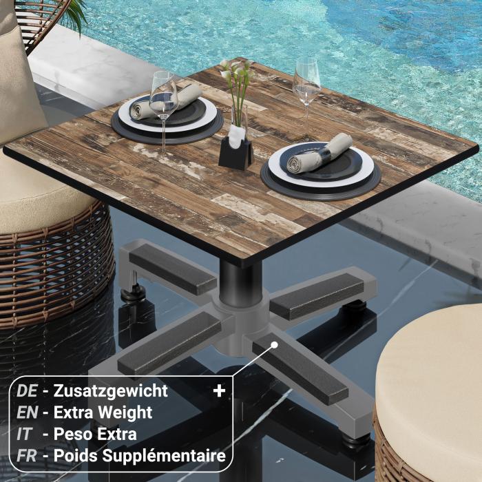 CPBC | Compact lounge table | W:D:H 70 x 70 x 42 cm | Vintage Old / Aluminium | Foldable | Additional weight CPBC | Compact lounge table | W:D:H 70 x 70 x 42 cm | Vintage Old / Aluminium | Foldable | Additional weight