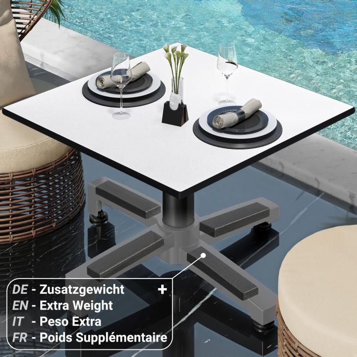 CPBC | Compact lounge table | W:D:H 70 x 70 x 42 cm | Wenge / Aluminium | Foldable | Additional weight CPBC | Compact lounge table | W:D:H 70 x 70 x 42 cm | Wenge / Aluminium | Foldable | Additional weight