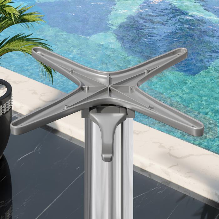 CPBC | HPL Bistro Table | W:D:H 70 x 70 x 78 cm | Anthracite / Aluminium | Foldable + additional weight | Square