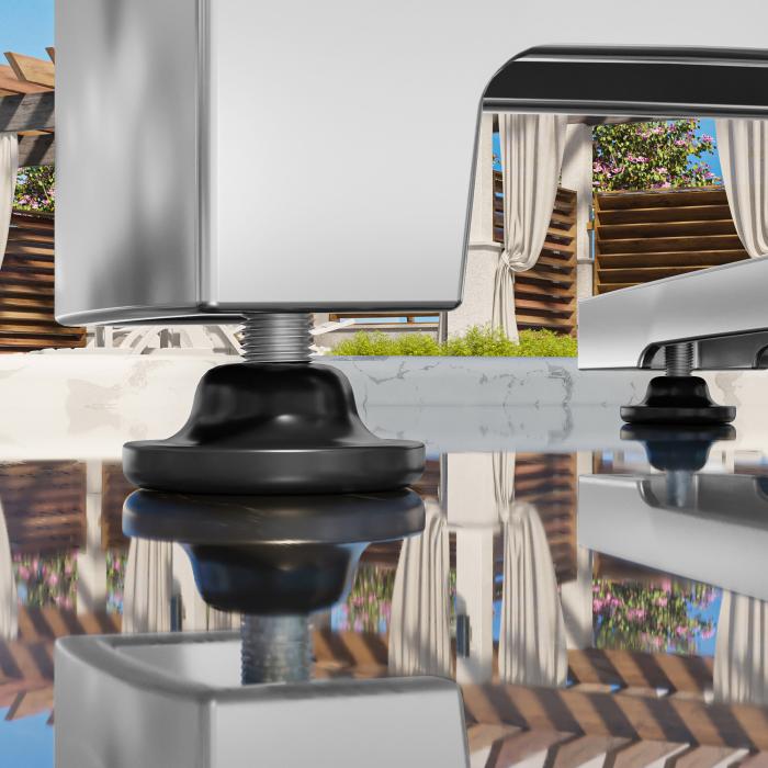 CPBC | HPL Bistro Table | W:D:H 70 x 70 x 78 cm | Anthracite / Aluminium | Foldable + additional weight | Square