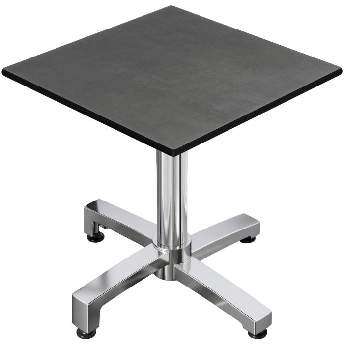 CPBC | HPL Bistro Table | W:D:H 70 x 70 x 78 cm | Anthracite / Aluminium | Foldable + additional weight | Square