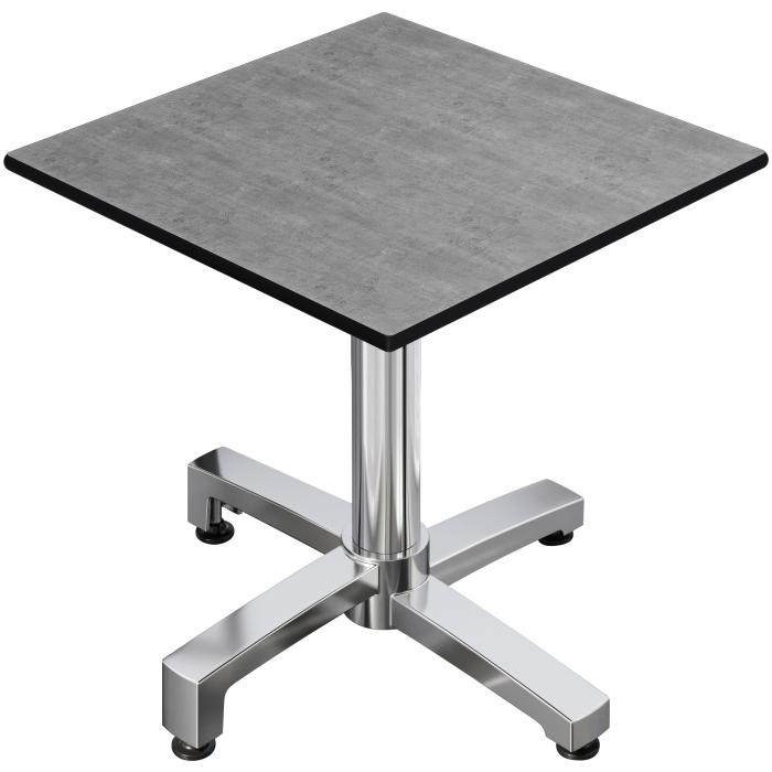 CPBC | HPL Bistro Table | W:D:H 70 x 70 x 78 cm | Concrete / Aluminium | Foldable + additional weight | Square