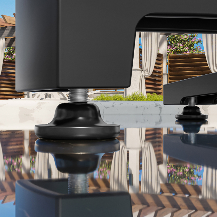 CPBC | HPL Bistro Table | B:D:H 70 x 70 x 78 cm | Cappuccino Marble / Aluminium Black | Foldbar + ekstra vægt | Firkantet CPBC | HPL Bistro Table | B:D:H 70 x 70 x 78 cm | Cappuccino Marble / Aluminium Black | Foldbar + ekstra vægt | Firkantet