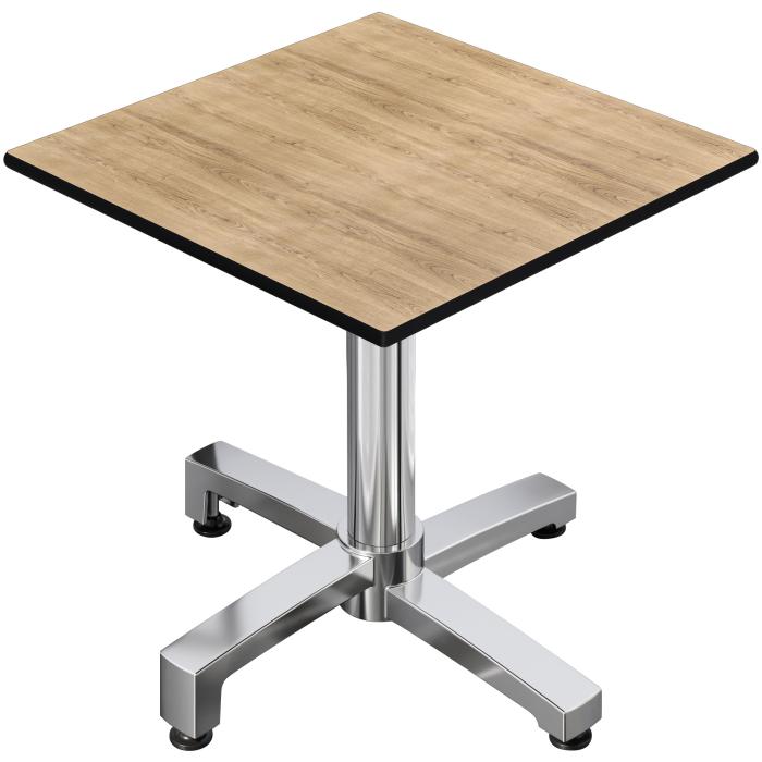 CPBC | HPL Bistrobord | B:D:H 70 x 70 x 78 cm | Ek / Aluminium | Fällbart + extra vikt | Fyrkantigt