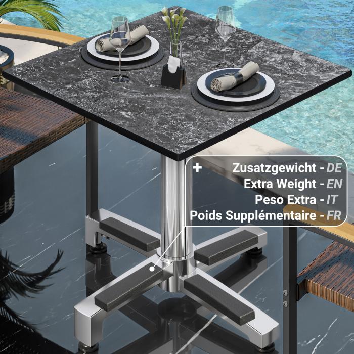 CPBC | HPL Bistro Table | W:D:H 70 x 70 x 78 cm | Rock / Aluminium | Foldable + additional weight | Square CPBC | HPL Bistro Table | W:D:H 70 x 70 x 78 cm | Rock / Aluminium | Foldable + additional weight | Square