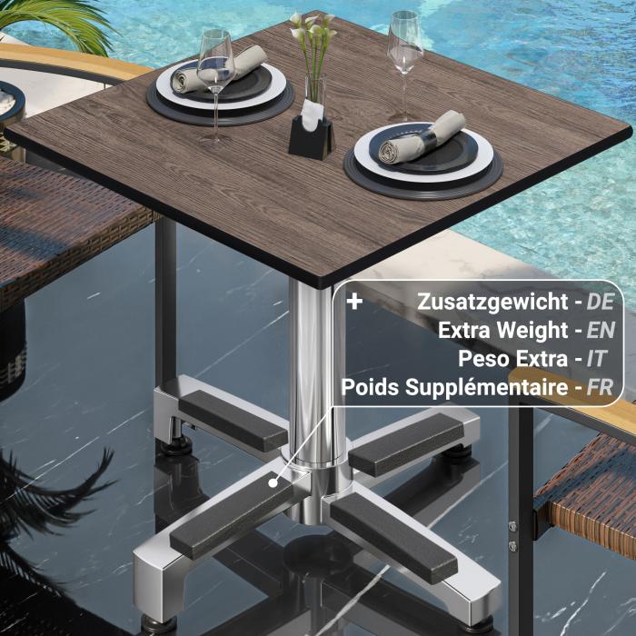 CPBC | HPL Bistro Table | W:D:H 70 x 70 x 78 cm | Wenge / Aluminium | Foldable + additional weight | Square CPBC | HPL Bistro Table | W:D:H 70 x 70 x 78 cm | Wenge / Aluminium | Foldable + additional weight | Square