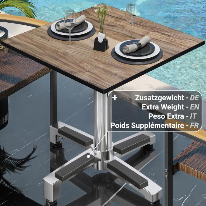 CPBC | HPL Bistro Table | W:D:H 70 x 70 x 78 cm | Sheesham / Aluminium | Foldable + additional weight | Square CPBC | HPL Bistro Table | W:D:H 70 x 70 x 78 cm | Sheesham / Aluminium | Foldable + additional weight | Square