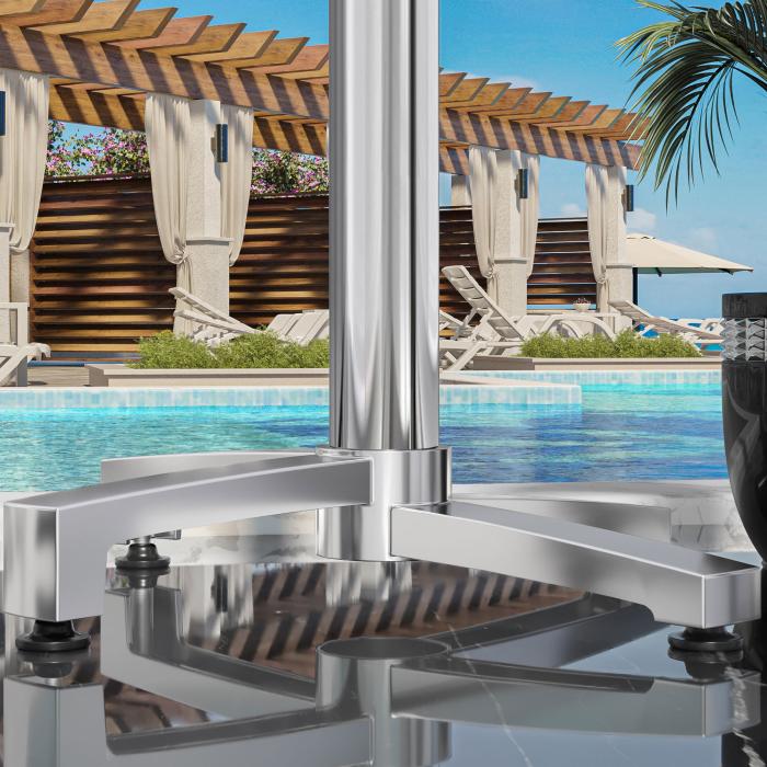 CPBC | HPL Bistro Table | W:D:H 70 x 70 x 78 cm | Sheesham / Aluminium | Foldable + additional weight | Square CPBC | HPL Bistro Table | W:D:H 70 x 70 x 78 cm | Sheesham / Aluminium | Foldable + additional weight | Square