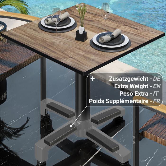 CPBC | HPL Bistro Table | W:D:H 70 x 70 x 78 cm | Sheesham / Aluminium | Foldable + additional weight | Square CPBC | HPL Bistro Table | W:D:H 70 x 70 x 78 cm | Sheesham / Aluminium | Foldable + additional weight | Square