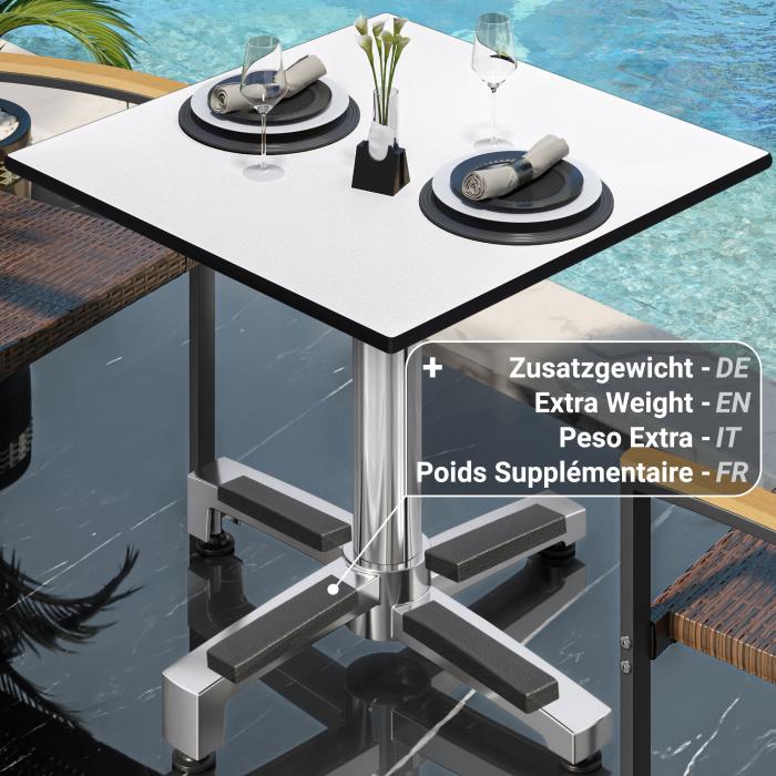 CPBC | HPL Bistro Table | W:D:H 70 x 70 x 78 cm | Wenge / Aluminium | Foldable + additional weight | Square