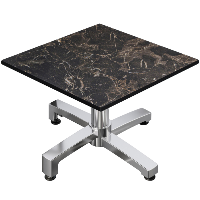 CPBC | Compacte Salon Tafel | B::D:H 70 x 70 x 42 cm | Cappuccino-Marmer / Aluminium | Extra gewicht