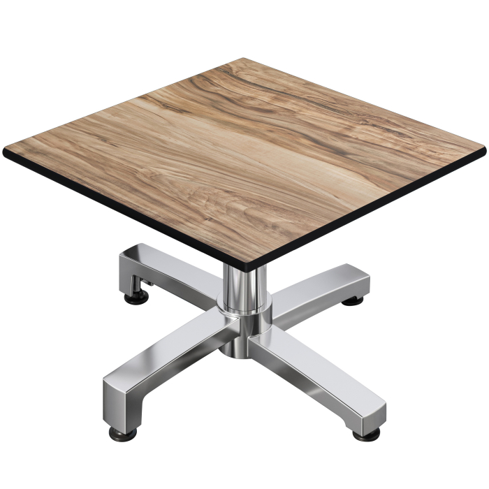 CPBC | Compact Loungetisch | B:T:H 70 x 70 x 42 cm | Sheesham / Aluminium | Zusatzgewicht