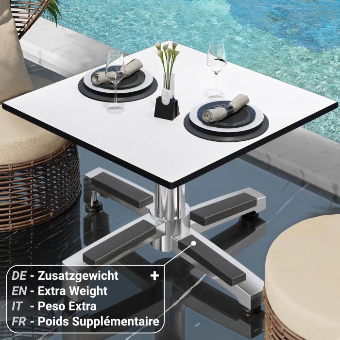 CPBC | Tavolo lounge compatto | L:P:H 70 x 70 x 42 cm | wengé / alluminio | peso aggiuntivo CPBC | Tavolo lounge compatto | L:P:H 70 x 70 x 42 cm | wengé / alluminio | peso aggiuntivo