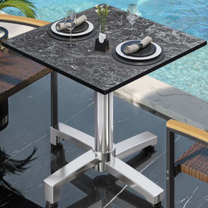 CPBC | HPL Bistro Table | W:D:H 70 x 70 x 78 cm | Rock / Aluminium | Foldable + additional weight | Square CPBC | HPL Bistro Table | W:D:H 70 x 70 x 78 cm | Rock / Aluminium | Foldable + additional weight | Square