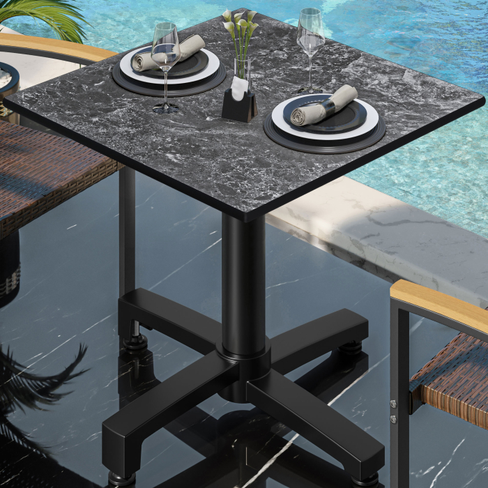 CPBC | HPL Bistro Table | W:D:H 70 x 70 x 78 cm | Rock / Aluminium | Foldable + additional weight | Square CPBC | HPL Bistro Table | W:D:H 70 x 70 x 78 cm | Rock / Aluminium | Foldable + additional weight | Square