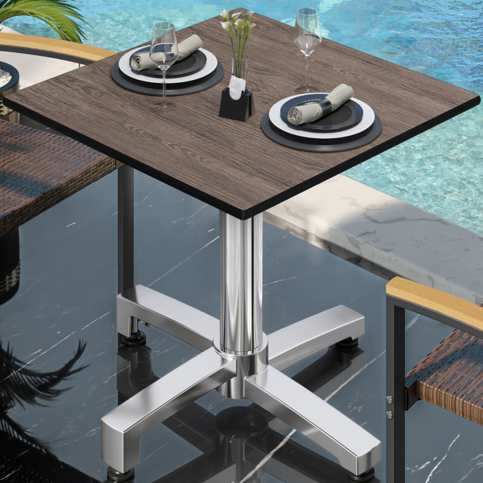 CPBC | HPL Bistro Table | W:D:H 70 x 70 x 78 cm | Wenge / Aluminium | Foldable + additional weight | Square CPBC | HPL Bistro Table | W:D:H 70 x 70 x 78 cm | Wenge / Aluminium | Foldable + additional weight | Square