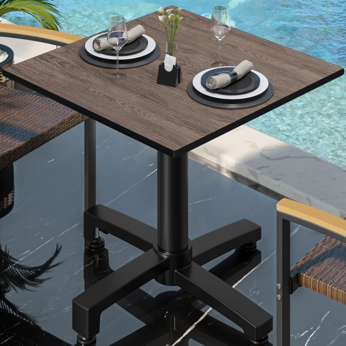 CPBC | HPL Bistro Table | W:D:H 70 x 70 x 78 cm | Wenge / Aluminium | Foldable + additional weight | Square
