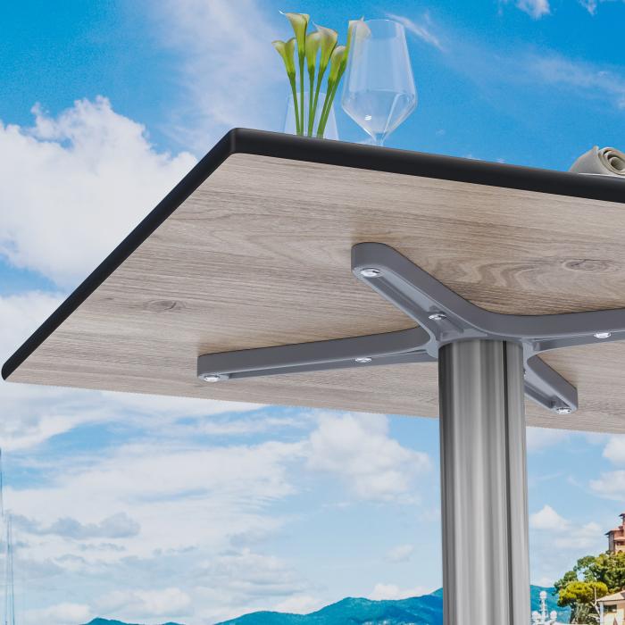 CPBC | HPL Bistro Table | W:D:H 70 x 70 x 78 cm | Rustic Pine / Aluminium | Additional Weight | Square