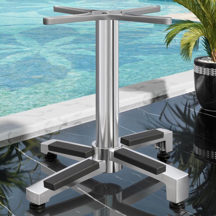 CPBC | HPL Bistro Table | W:D:H 70 x 70 x 78 cm | Rustic Pine / Aluminium | Additional Weight | Square