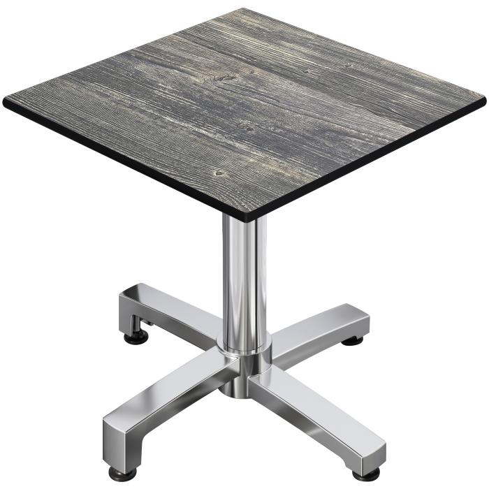 CPBC | HPL Bistro Table | W:D:H 70 x 70 x 78 cm | Rustic Pine / Aluminium | Additional Weight | Square