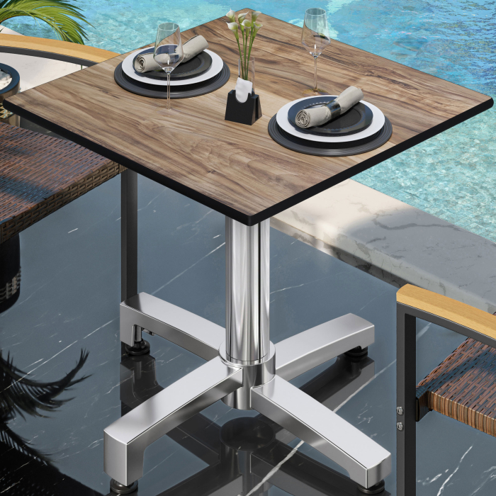 CPBC | HPL Bistro Table | W:D:H 70 x 70 x 78 cm | Sheesham / Aluminium | Foldable + additional weight | Square CPBC | HPL Bistro Table | W:D:H 70 x 70 x 78 cm | Sheesham / Aluminium | Foldable + additional weight | Square