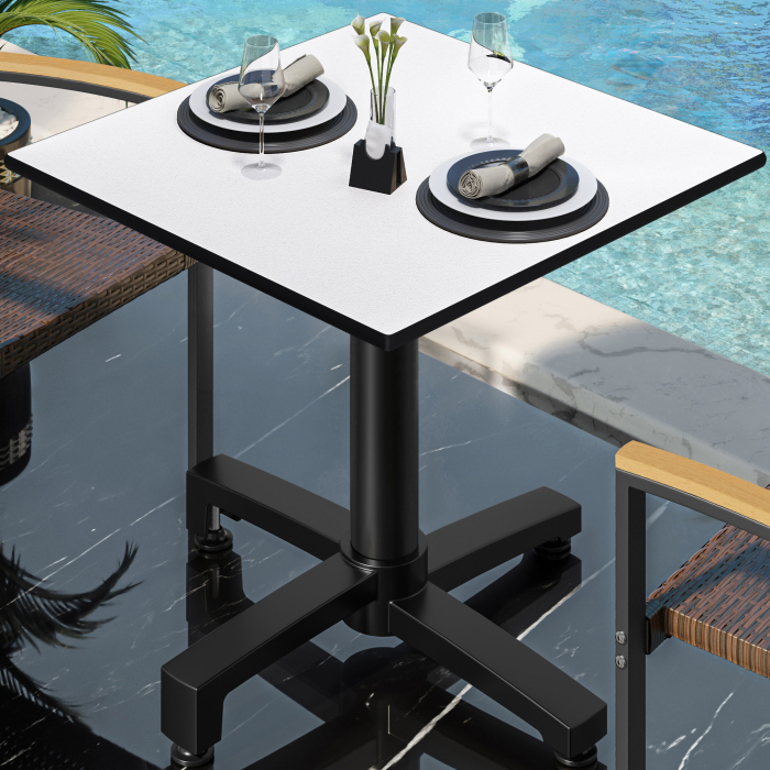 CPBC | HPL Bistro Table | W:D:H 70 x 70 x 78 cm | Wenge / Aluminium | Foldable + additional weight | Square