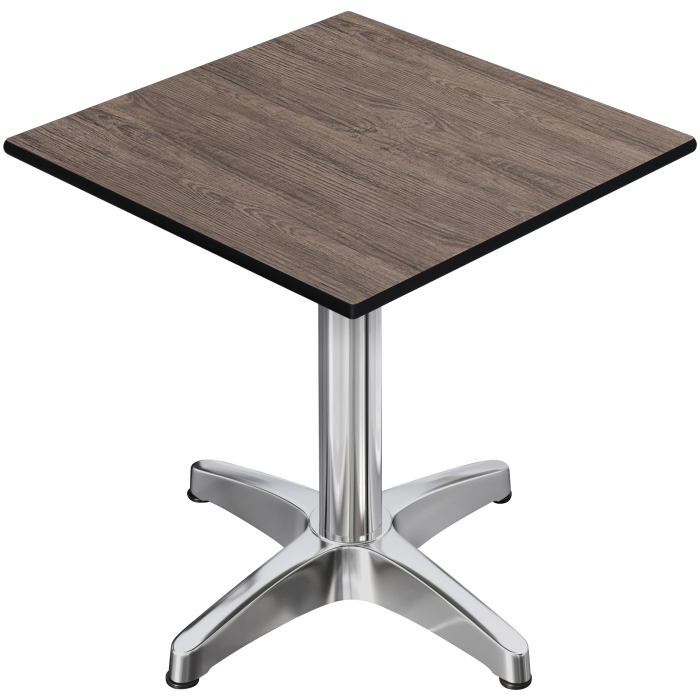 CPBL | HPL Bistro-pöytä | K:S:H 60 x 60 x 78 cm | Wenge / Alumiini | Kokoontaitettava + lisäpaino | Neliö