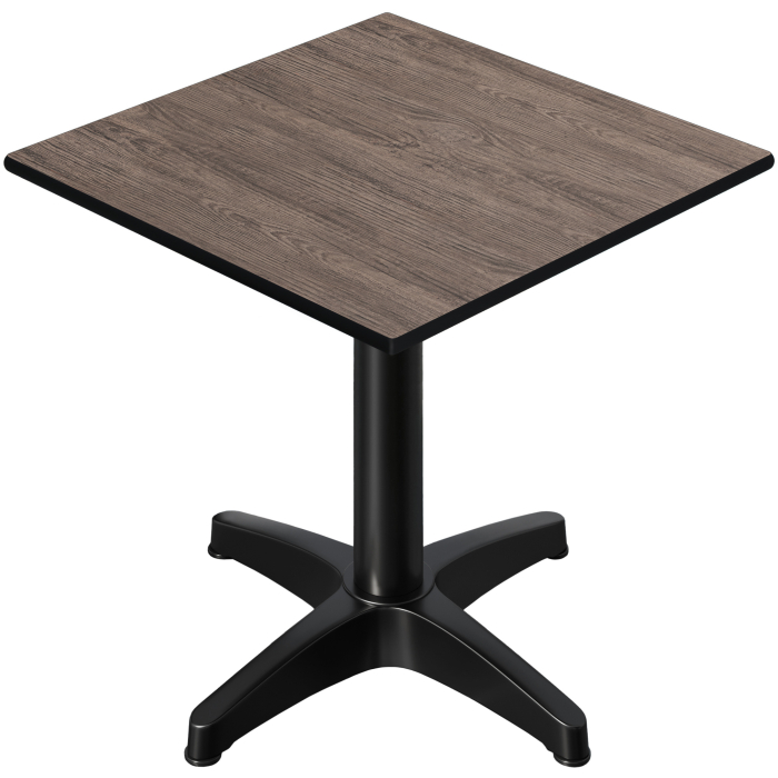 CPBL | HPL Bistro Table | B:D:H 60 x 60 x 78 cm | Wenge / Aluminium | Sammenklappelig + ekstra vægt | Firkantet
