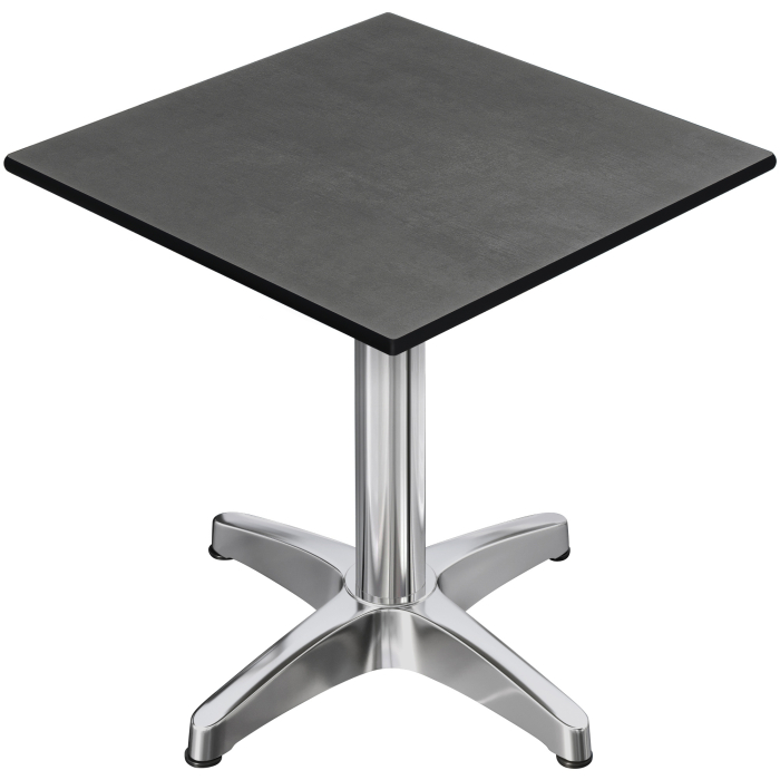 CPBL | HPL Bistro Tisch | B:T:H 60 x 60 x 78 cm | Anthrazit / Aluminium | Klappbar + Zusatzgewicht | Quadratisch
