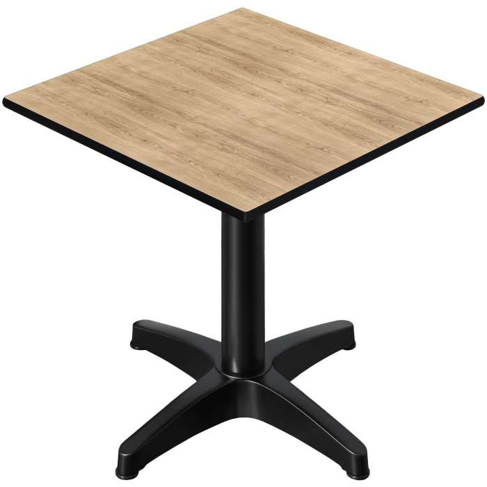 CPBL | HPL Bistro Tisch | B:T:H 60 x 60 x 78 cm | Eiche / Aluminium | Klappbar + Zusatzgewicht | Quadratisch