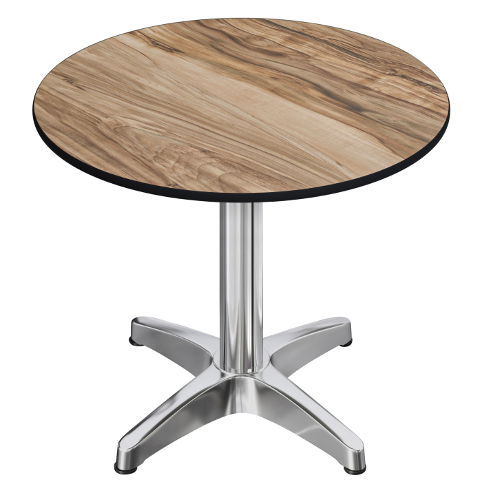 CPBL | HPL Bistro Tisch | Ø:H 70 x 78 cm | Sheesham / Aluminium | Klappbar + Zusatzgewicht | Rund