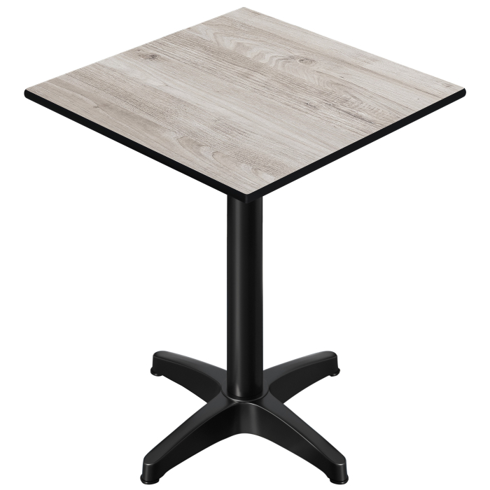 CPBL | HPL Compact Bistro Stand Table | 60 x 60 x 110 cm | Foldable + Additional Weight | Oak White / Black