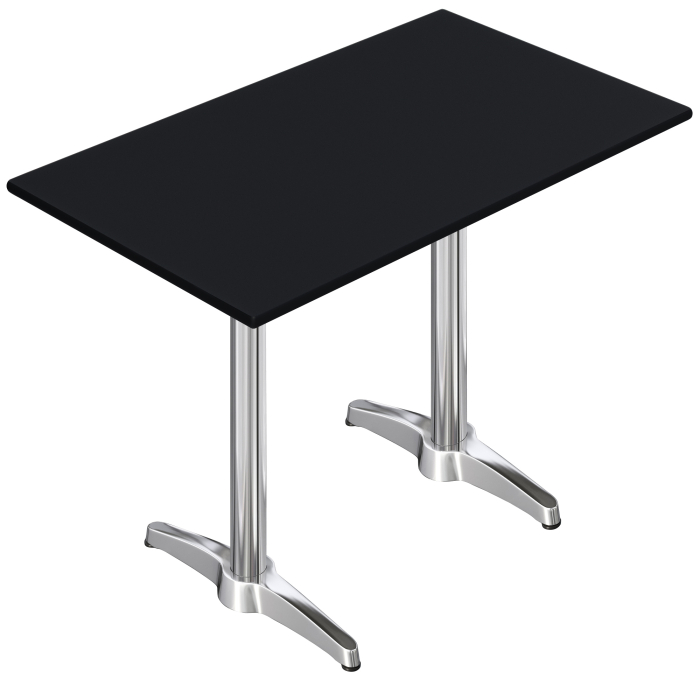 CPBL | HPL Compact Bistro Statafel | 130 x 80 x 110 cm | Zwart / Zilver | Rechthoekig