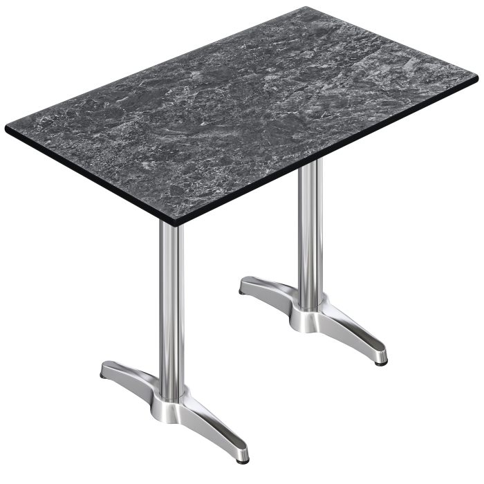 CPBL | HPL Compact Bistro Stehtisch | 130 x 80 x 110 cm | Felsen / Silber | Rechteckig