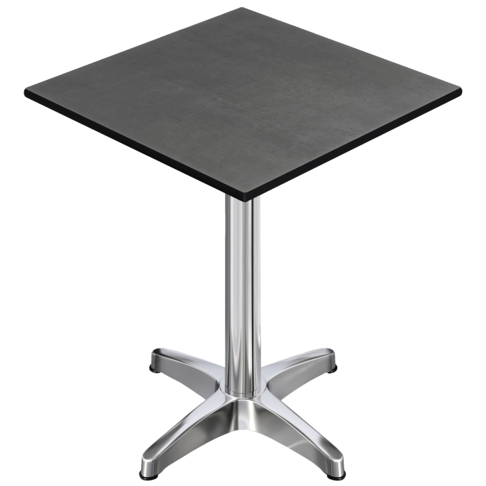CPBL | HPL Compact Bistro Stehtisch | 60 x 60 x 110 cm | + Zusatzgewicht | Anthrazit / Aluminium