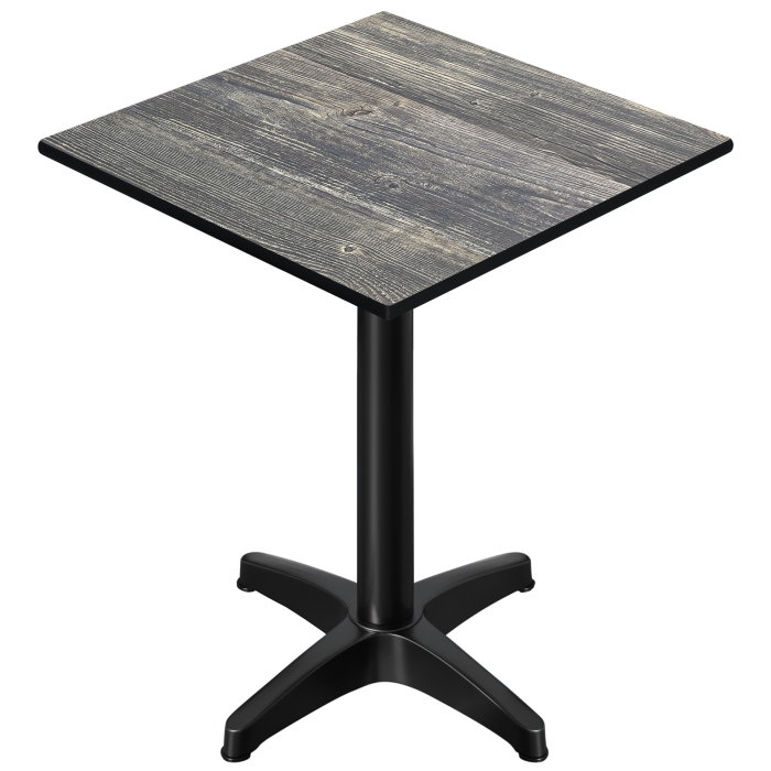 CPBL | HPL Compact Bistro Stehtisch | 60 x 60 x 110 cm | + Zusatzgewicht | Rustikal Kiefer / Schwarz