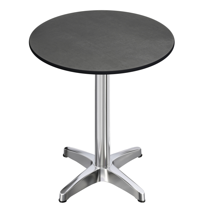 CPBL | HPL Compact Bistro Stehtisch | Ø 60 x 110 cm | Klappbar + Zusatzgewicht | Anthrazit / Aluminium