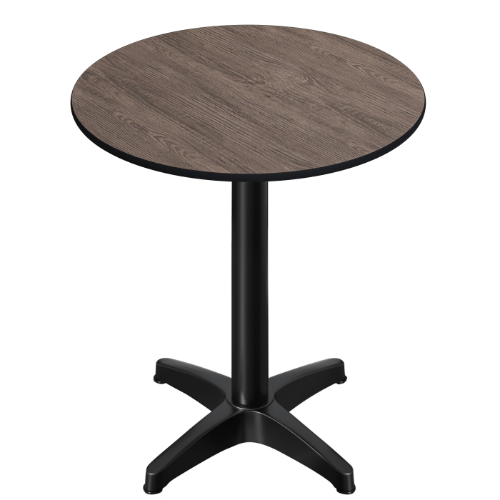 CPBL | HPL Compact Bistro Stehtisch | Ø 70 x 110 cm | Klappbar + Zusatzgewicht | Light Wenge / Schwarz