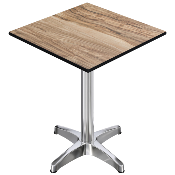 CPBL | HPL Compact Bistro Stół wysoki | 60 x 60 x 110 cm | + dodatkowy ciężar | Sheesham / Aluminium