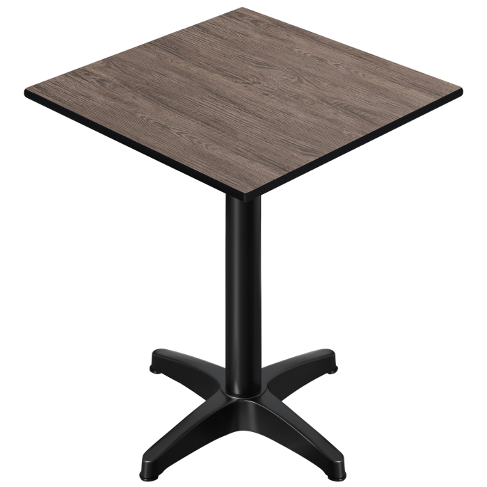 CPBL | HPL Compact Bistro Stół wysoki | 70 x 70 x 110 cm | + dodatkowy ciężar | Jasne Wenge / Czarne