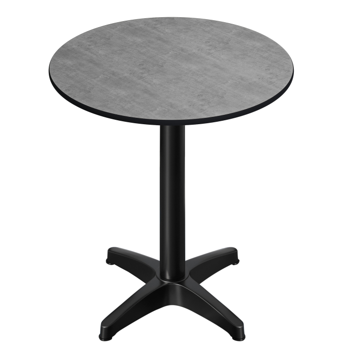 CPBL | HPL Compact Bistro Stół Wysoki | Ø 70 x 110 cm | + dodatkowy ciężar | Beton / Czarny