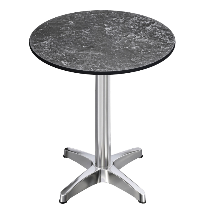 CPBL | HPL Compact Bistro Stół Wysoki | Ø 70 x 110 cm | + Dodatkowy ciężar | Kamień / Aluminium