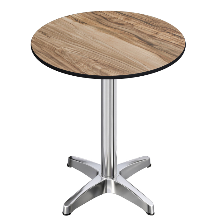 CPBL | HPL Compact Bistro Stół wysoki | Ø 70 x 110 cm | Składany + dodatkowy ciężar | Sheesham / Aluminium