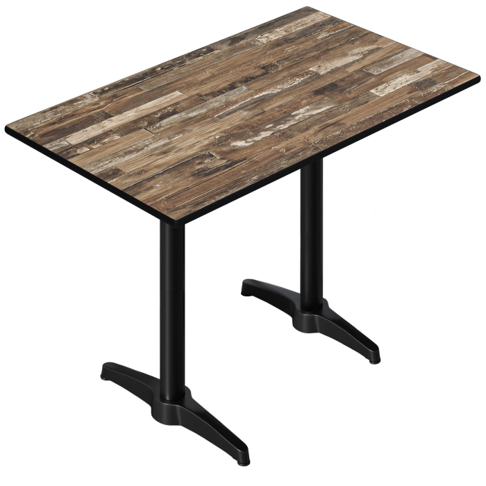 CPBL | HPL Compact Bistro Table | 120 x 70 x 110 cm | Vintage Old / Black | Rectangular