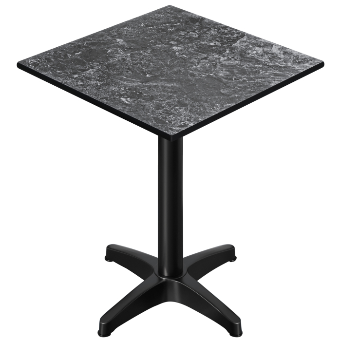 CPBL | HPL Compact Bistro Table | 60 x 60 x 110 cm | + Additional Weight | Rock / Black