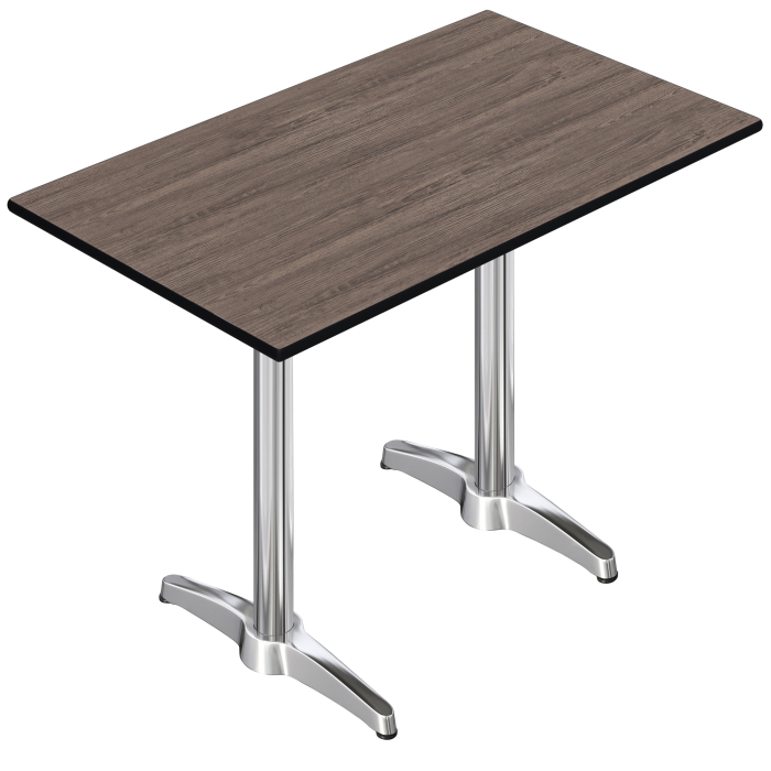 CPBL | HPL Compact Bistro Table da Allevamento | 120 x 70 x 110 cm | Wengé Chiaro / Argento | Rettangolare