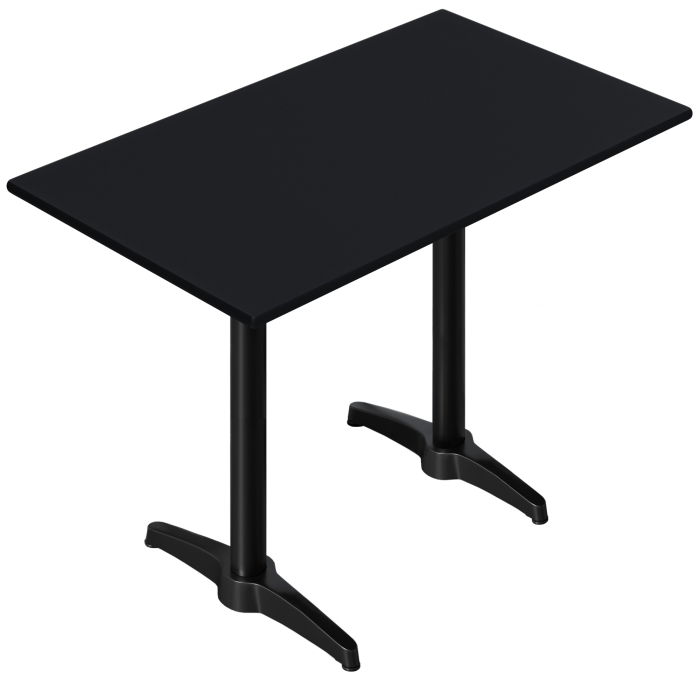 CPBL | HPL Compact Bistro Table Haute | 120 x 70 x 110 cm | Noir / Noir | Rectangulaire