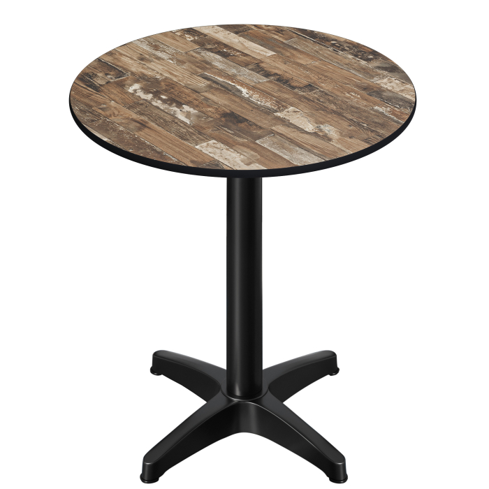 CPBL | HPL Compact Bistro Table | Ø 70 x 110 cm | + Additional Weight | Vintage Old / Black