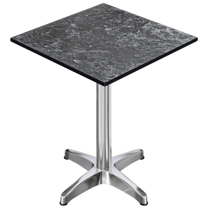 CPBL | HPL Compact Bistro Tafel | 60 x 60 x 110 cm | Opvouwbaar + Extra gewicht | Steen / Aluminium